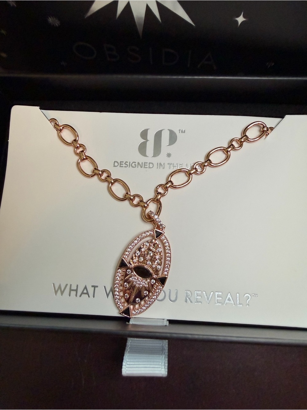 Rose Gold Pavé Pendant Necklace